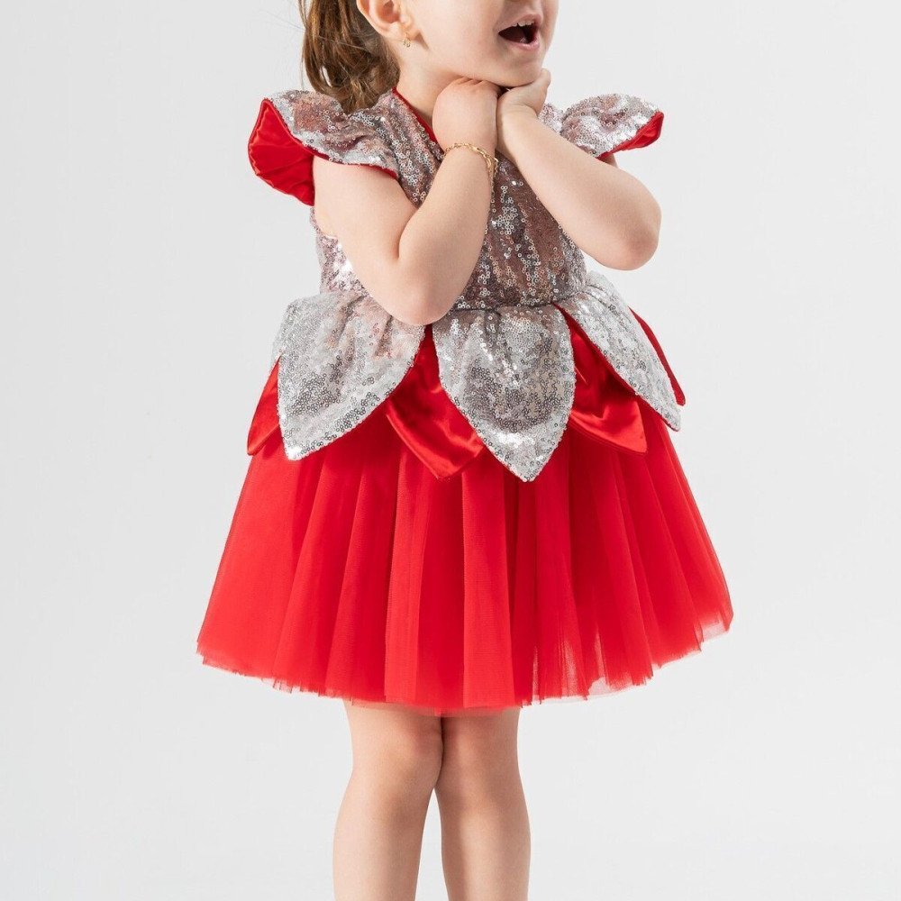 Bebek Kız Çocuk Doğum Günü Parti Düğün Elbise Tüllü Tütü Astarlı Çocuk Giyim bebek giyim Kırmızı