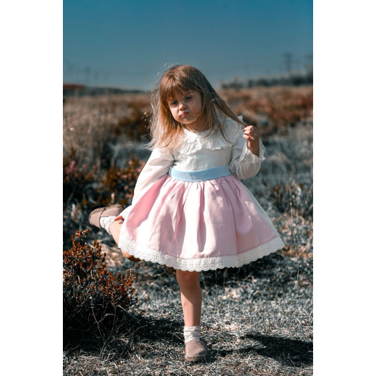 Kız Bebek Kız Çocuk Doğum Günü Parti Düğün Elbise Astarlı Saten Çocuk Giyim bebek giyim Pembe