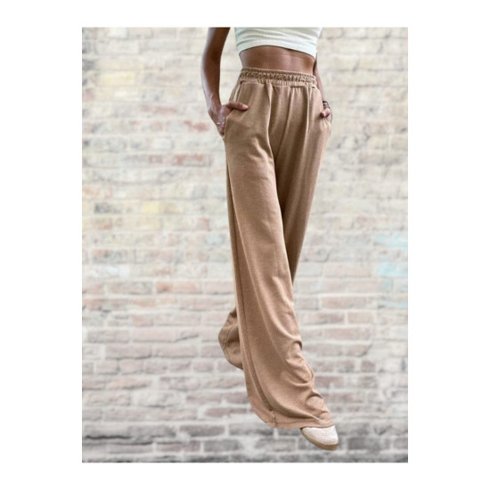 Pasaklı Giyim Kadın Dokulu Pantolon 3453 Camel