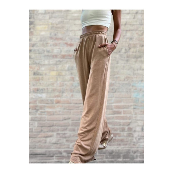 Pasaklı Giyim Kadın Dokulu Pantolon 3453 Camel