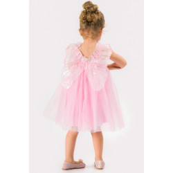 Kız Bebek Kız Çocuk Doğum Günü Parti Düğün Yazlık Elbise Tüllü Tütü Astarlı Bebek Takım Bebek Giyim Pembe