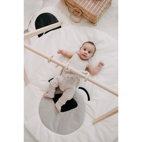 Dery Baby Oyun Halısı Ahşap Bebek Oyun Alanı Etkinlik Baby Gym Sallanan Oyuncaklar Dahil Polar