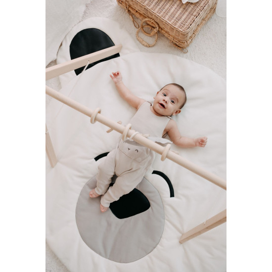 Dery Baby Oyun Halısı Ahşap Bebek Oyun Alanı Etkinlik Baby Gym Sallanan Oyuncaklar Dahil Polar