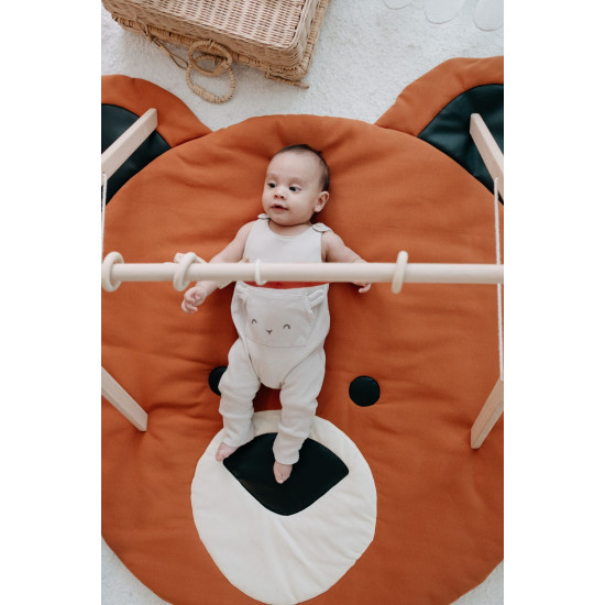 Oyun Halısı Ahşap Bebek Oyun Alanı Etkinlik Baby Gym Sallanan Oyuncaklar Dahil Bear