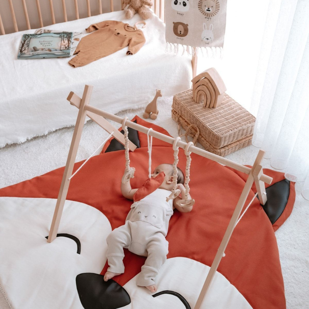 Oyun Halısı- Ahşap Bebek Oyun Alanı Baby Gym -Ahşap Bebek Oyuncakları REYNARD