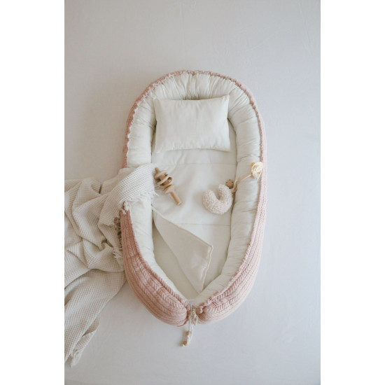 Dery Baby Babynest Bebek Yatağı + Ahşap Oyun Alanı Baby Gym + Sallanan Oyuncaklar Dahil