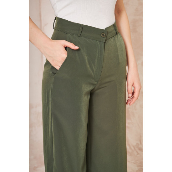 Pasaklı Giyim Kupra İpek Palazzo Pantolon 3427220 Haki