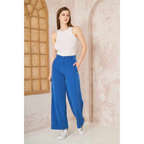 Pasaklı Giyim Kupra İpek Palazzo Pantolon 3427220 İndigo