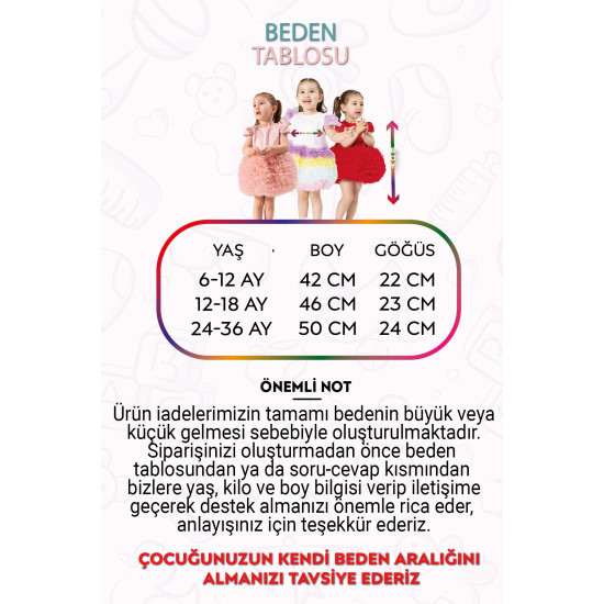 Bebek Kız Çocuk Doğum Günü Parti Düğün Elbise Tüllü Tütü Astarlı Çocuk Giyim Bebek Giyim Kız Sarı