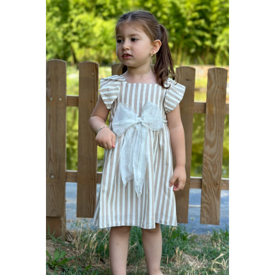 Kız Bebek Elbise Kız Çocuk Elbise Doğum Günü Parti Düğün Elbise Dantelli Kısa Kol Astarlı Elbise