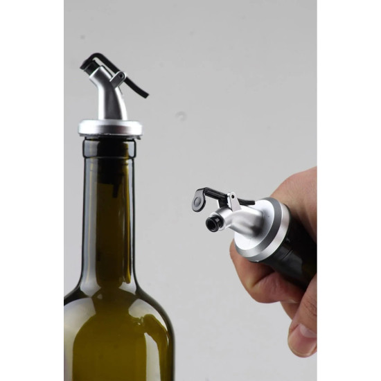 Ahşap Stantlı altlıklı   2'li 750 Ml Zeytinyağı Sıvıyağ Şişesi Yağdanlık Yağlık Cam Şişe