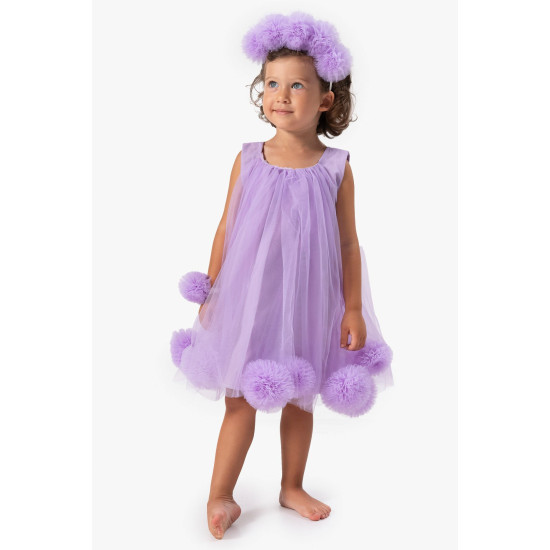 Kız Bebek Elbise Kız Çocuk Elbise Doğum Günü Parti Düğün Elbise Taçlı Kolsuz Astarlı Elbise