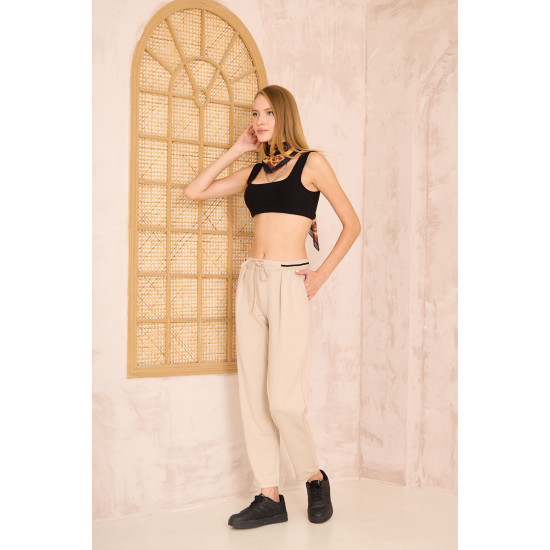 Pasaklı Giyim Kadın Bilek Boy Pantolon-Eşorfman, 3523210 Bej