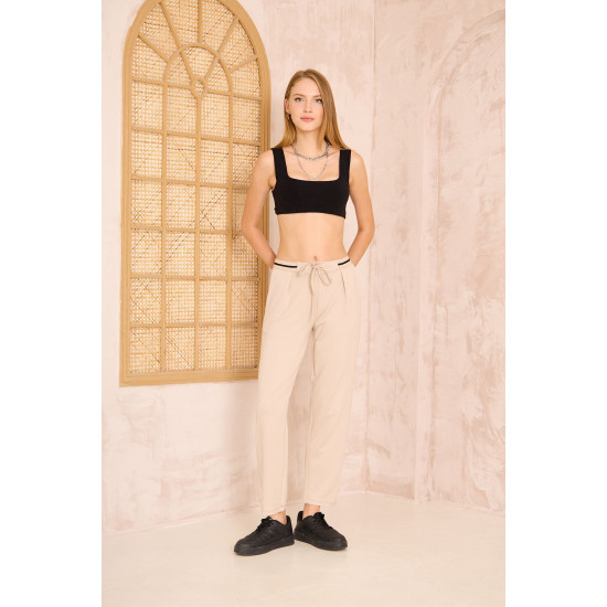 Pasaklı Giyim Kadın Bilek Boy Pantolon-Eşorfman, 3523210 Bej