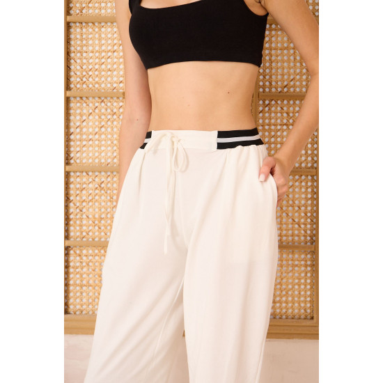 Pasaklı Giyim Kadın Bilek Boy Pantolon-Eşorfman, 3523210 Beyaz