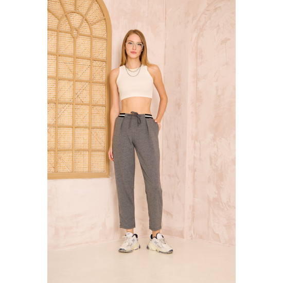 Pasaklı Giyim Kadın Bilek Boy Pantolon-Eşorfman, 3523210 Gri