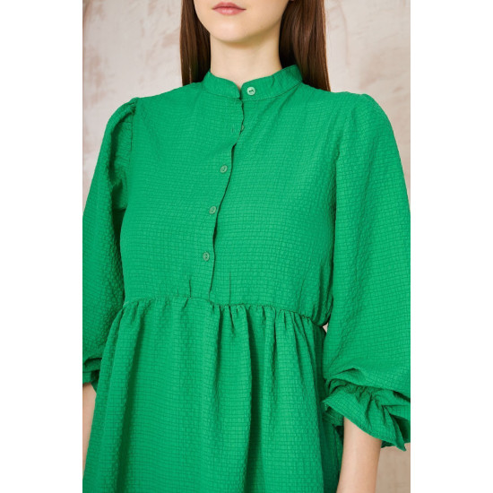 Kadın Benetton Gofre Balon Kol Büzgülü Tunik / Beli Lastikli Cepli Pantolon Tesettür Takım 3531360