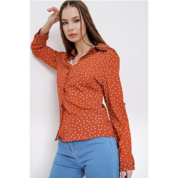 Kadın Kırmızı Uzun Kollu  Gömlek 700-2711200