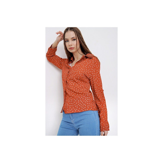 Kadın Kırmızı Uzun Kollu  Gömlek 700-2711200