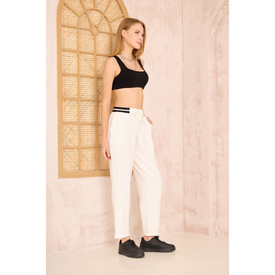 Pasaklı Giyim Kadın Bilek Boy Pantolon-Eşorfman, 3523210 Beyaz