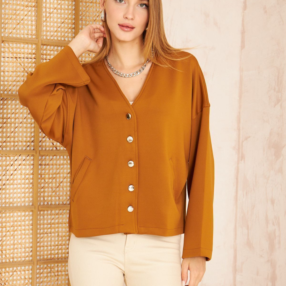 Pasaklı Giyim Kadın Scuba Hırka 3510 Camel