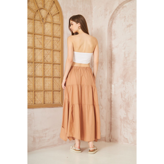 Pasaklı Giyim Kadın Asimetrik 3 Kat Etek 3574300 Camel