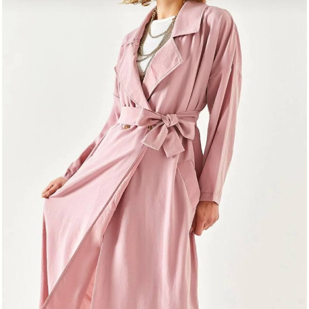 Pasaklı Giyim Kadın Ekstra Oversize Trençkot 3335451 Pembe