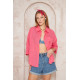 Kadın Fuşya Salaş Spor Gömlek / Truvakar Kol / Cepli /%100 Koton Flamlı Keten Kumaş 3619210