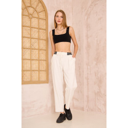 Pasaklı Giyim Kadın Bilek Boy Pantolon-Eşorfman, 3523210 Beyaz