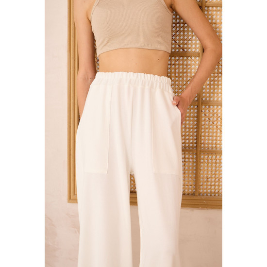 Pasaklı Giyim Kadın Viskon Pantolon-Eşorfman Altı 3465210 Beyaz