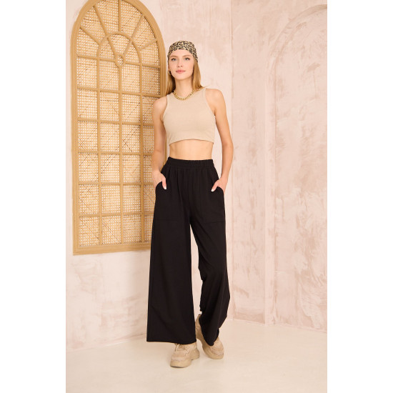 Pasaklı Giyim Kadın Viskon Pantolon-Eşorfman Altı 3465210 Siyah