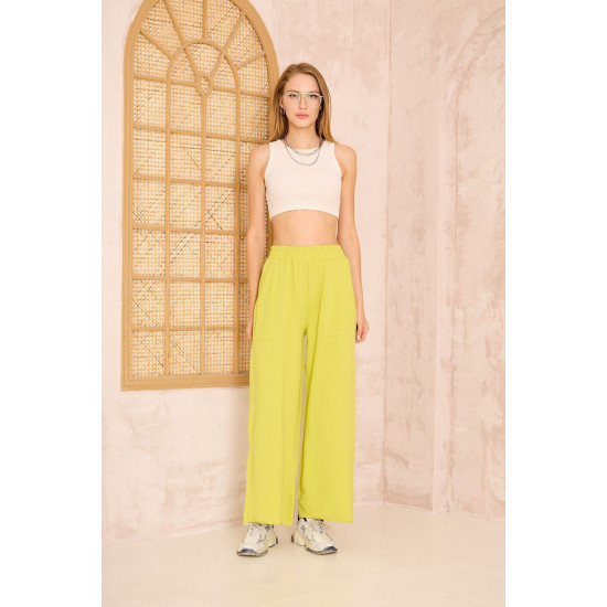 Pasaklı Giyim Kadın Viskon Pantolon-Eşorfman Altı 3465210 Yağ Yeşili