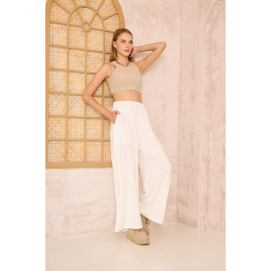 Pasaklı Giyim Kadın Viskon Pantolon-Eşorfman Altı 3465210 Beyaz