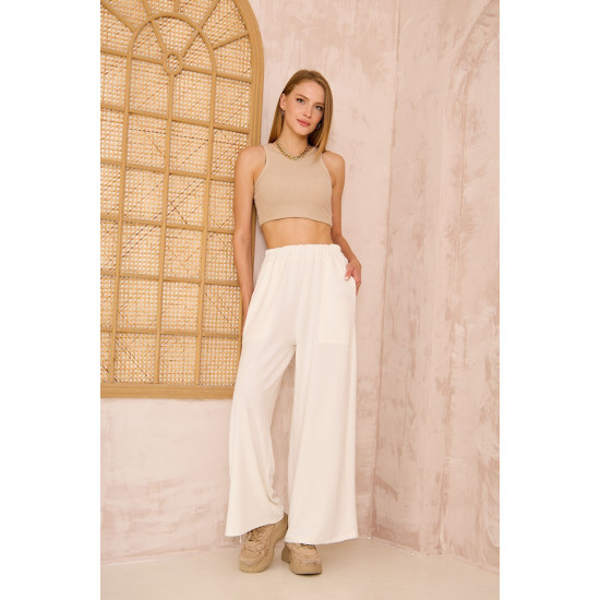 Pasaklı Giyim Kadın Viskon Pantolon-Eşorfman Altı 3465210 Beyaz