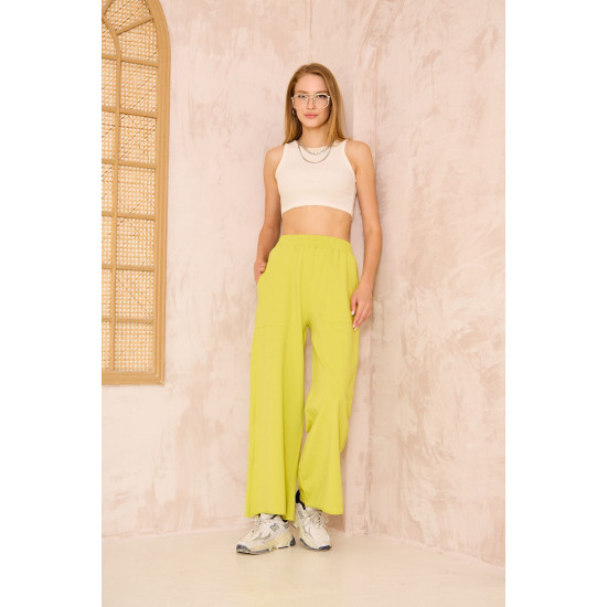 Pasaklı Giyim Kadın Viskon Pantolon-Eşorfman Altı 3465210 Yağ Yeşili