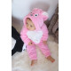 Welsoft Peluş Fermuarlı Kışlık Unisex Kız Erkek Bebek Uyku Tulumu Bebek Tulumu Çocuk Tulumu Kostümü Pembe