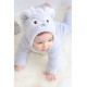 Welsoft Peluş Fermuarlı Kışlık Unisex Kız Erkek Bebek Uyku Tulumu Bebek Tulumu Çocuk Tulumu Kostümü Gri