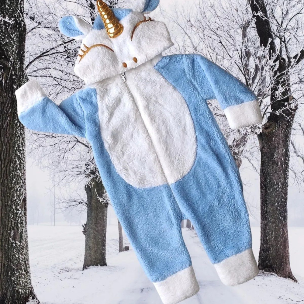 Welsoft Peluş Fermuarlı Kışlık Unisex Kız Erkek Bebek Uyku Tulumu Bebek Tulumu Çocuk Tulumu Kostümü