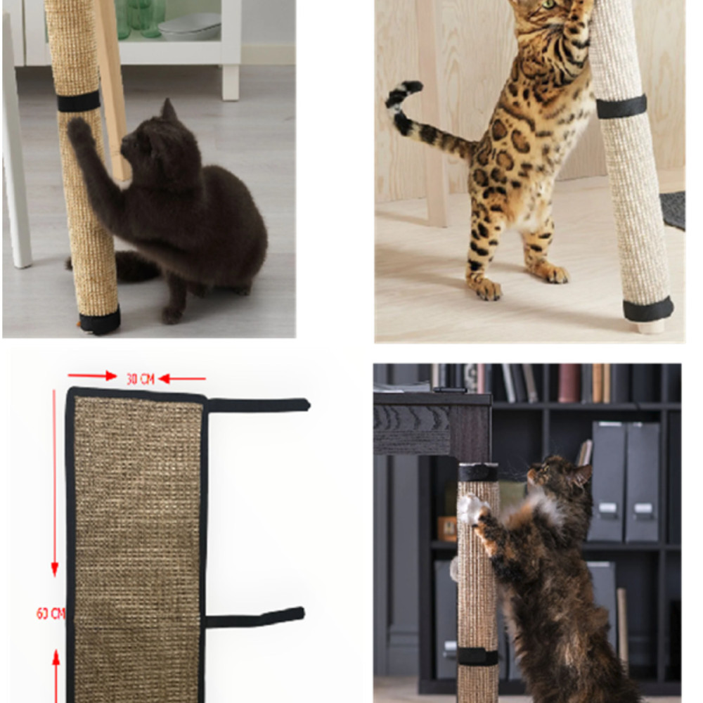 Doğal Sisal Kedi Tırmalama Halısı 60x30 Cm — Mobilya Koruma, Tırmalama Halısı