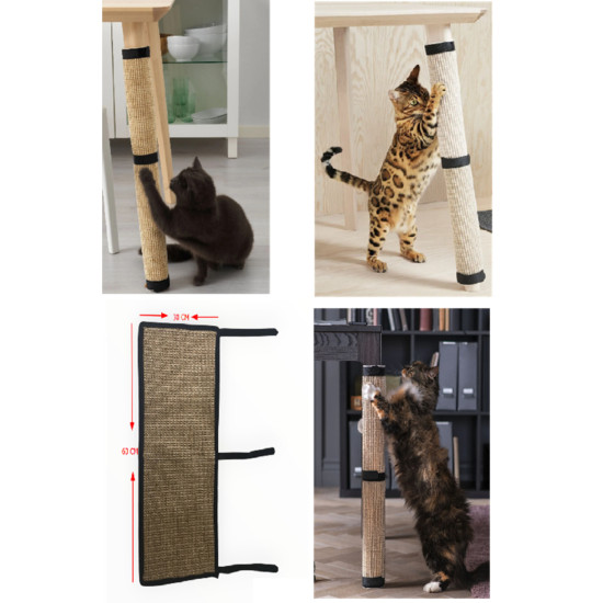 Doğal Sisal Kedi Tırmalama Halısı 60x30 Cm — Mobilya Koruma, Tırmalama Halısı
