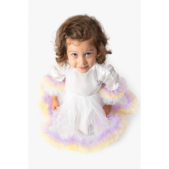 BabyAnimals Simli Tütü Hürrem Kız Çocuk Elbise Beyaz