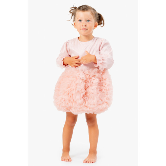 BabyAnimals Tüllü Tütü Simli Kız Çocuk Elbise Pudra