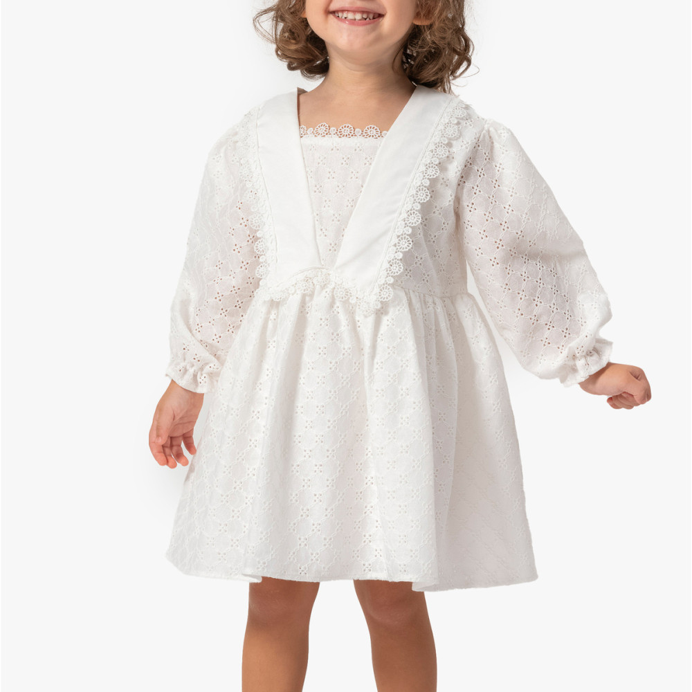Kız Bebek Elbise Kız Çocuk Elbise Doğum Günü Parti Düğün Uzun Kollu Astarlı Pamuk Elbise