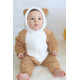 Welsoft Peluş Fermuarlı Kışlık Unisex Kız Erkek Bebek Uyku Tulumu Bebek Tulumu Çocuk Tulumu Kostümü Kahverengi