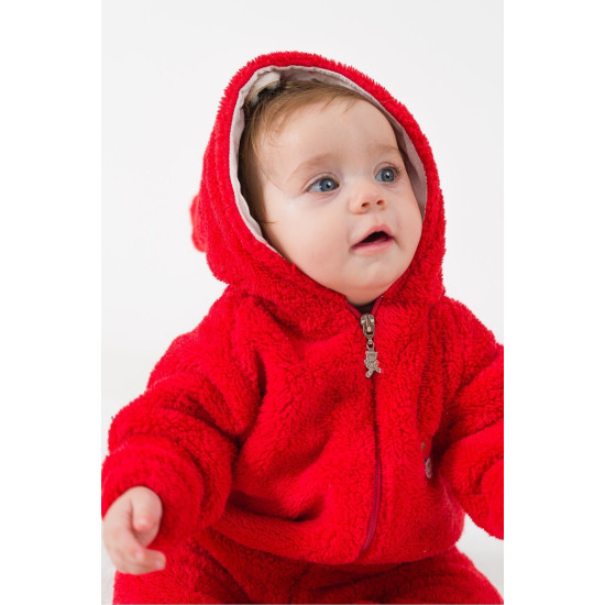 Welsoft Peluş Fermuarlı Kışlık Unisex Kız Erkek Bebek Uyku Tulumu Bebek Tulumu Çocuk Tulumu Kostümü