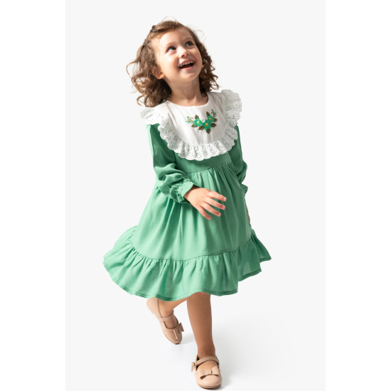 Kız Bebek Elbise Kız Çocuk Elbise Doğum Günü Parti Düğün Uzun Kollu Astarlı Elbise