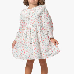 Kız Bebek Elbise Kız Çocuk Elbise Doğum Günü Parti Düğün Uzun Kollu Astarlı Pamuk Elbise