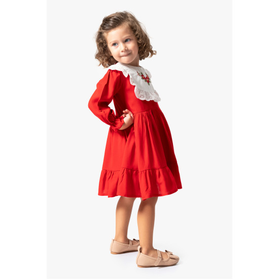 Kız Bebek Elbise Kız Çocuk Elbise Doğum Günü Parti Düğün Uzun Kollu Astarlı Elbise