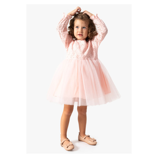 Kız Bebek Elbise Kız Çocuk Elbise Doğum Günü Parti Düğün Tütü Tüllü Uzun Kollu Astarlı Elbise