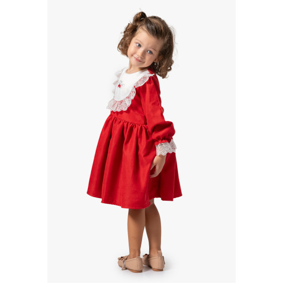 Kız Bebek Elbise Kız Çocuk Elbise Doğum Günü Parti Düğün Uzun Kollu Astarlı Elbise